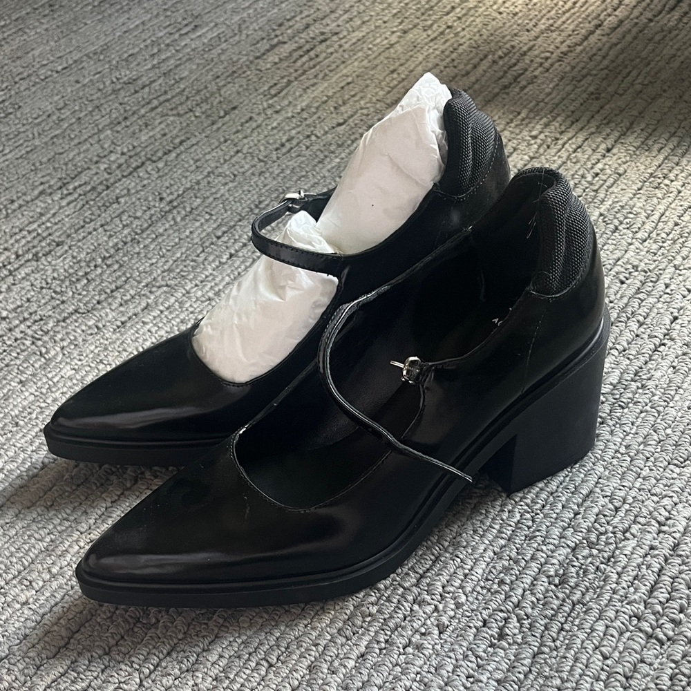 Aquatalia Black Block Heel Pumps